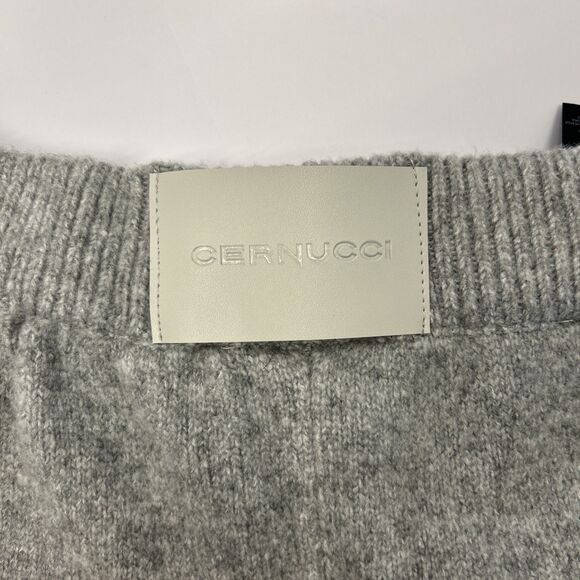 Cernucci Wide Leg Knitted Jogger Grey Sweater Type Sz L New w/Tags - Picture 3 of 8